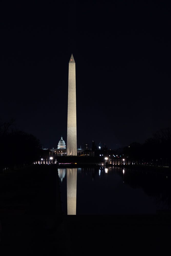 USA, District of Columbia. United States Capitol and Washington Monument at Night